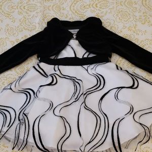 Jona Michelle Dress Black and White Glitter 2T